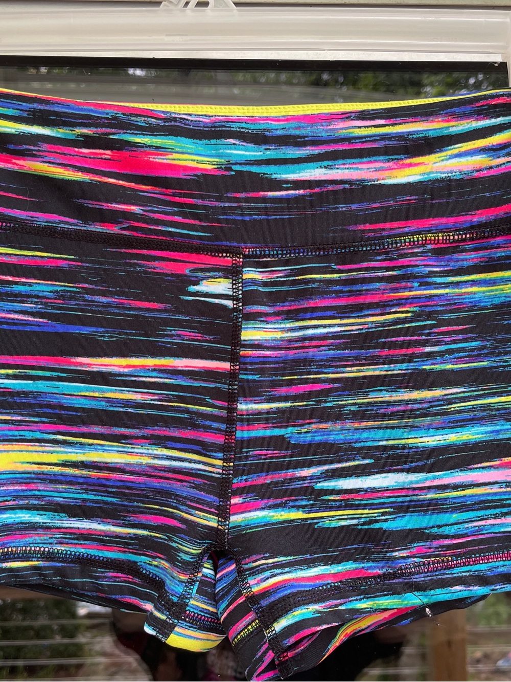 Aeropostale Black Multicolor Brushstroke Bike Shorts